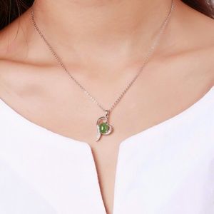 Necklace 925 inlaid with natural jade and Tian jad